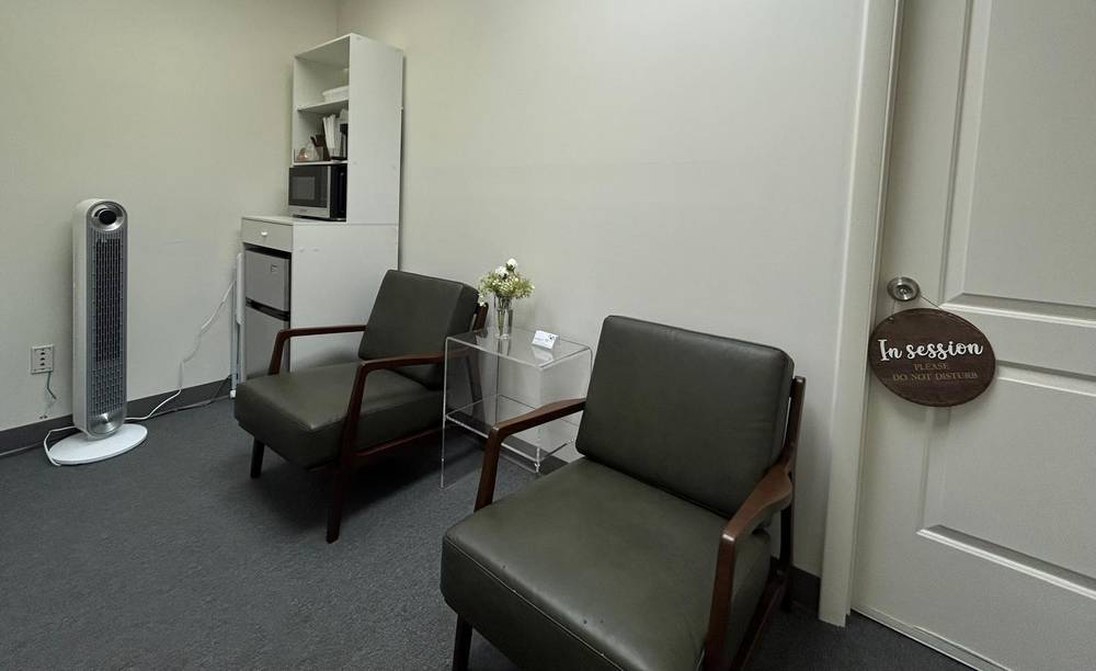 Waiting room seating area with comfortable chairs